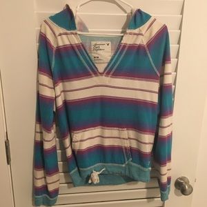 American Eagle striped boho hoodie